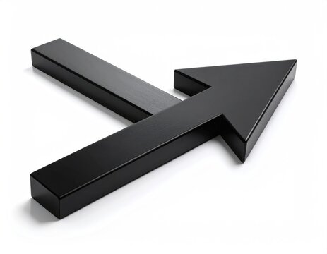 Two sleek, dark arrows intersect and converge, forming one united upward trajectory
