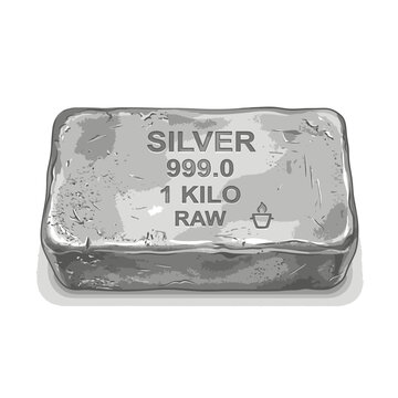 A raw silver bar weighing one kilo with 99.9 purity