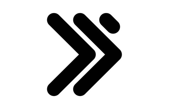 Rounded Double Chevron Forward Icon