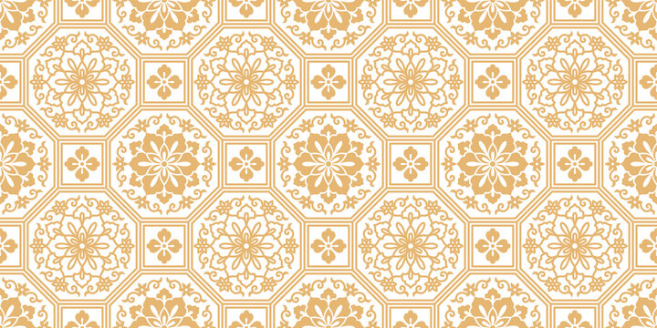 Golden Chinese octagonal traditional pattern PNG isolated element