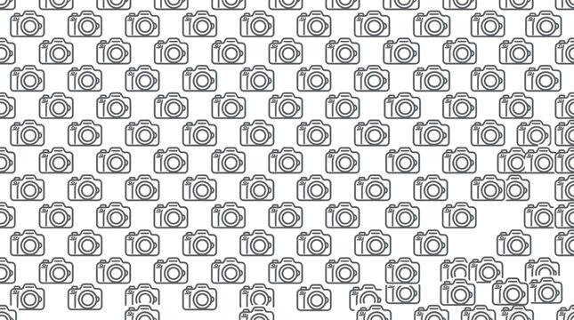 Digital SLR camera photography seamless icon pattern.