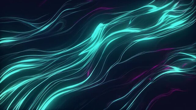 Abstract Glowing Fluid Waves 4K Generative AI