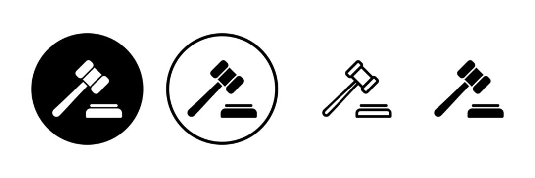 Gavel icon vector illustration. judge gavel sign and symbol. law icon. auction hammer