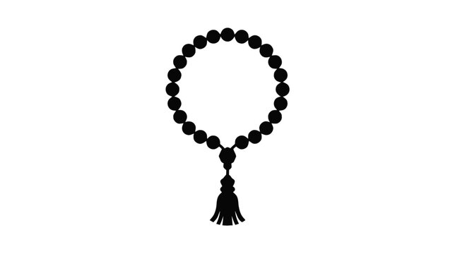 Vector illustration of prayer beads icon, tasbih, islamic rosary, vector illustration on a transparent background