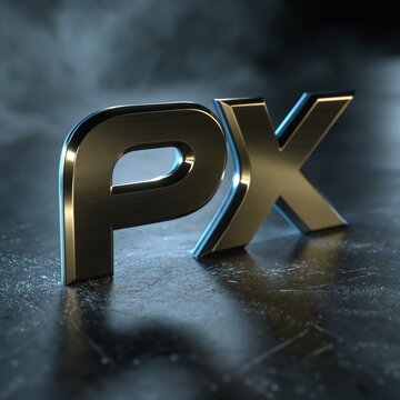 Metallic PX Monogram Standing on Dark Reflective Surface