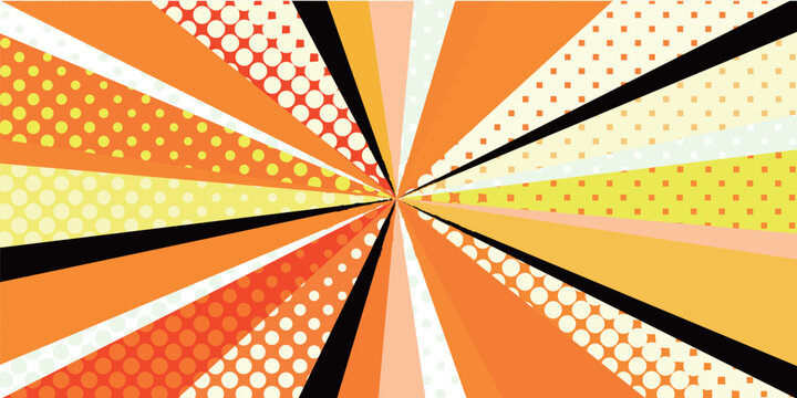 Vibrant Comic Book Style Radial Sunburst Background