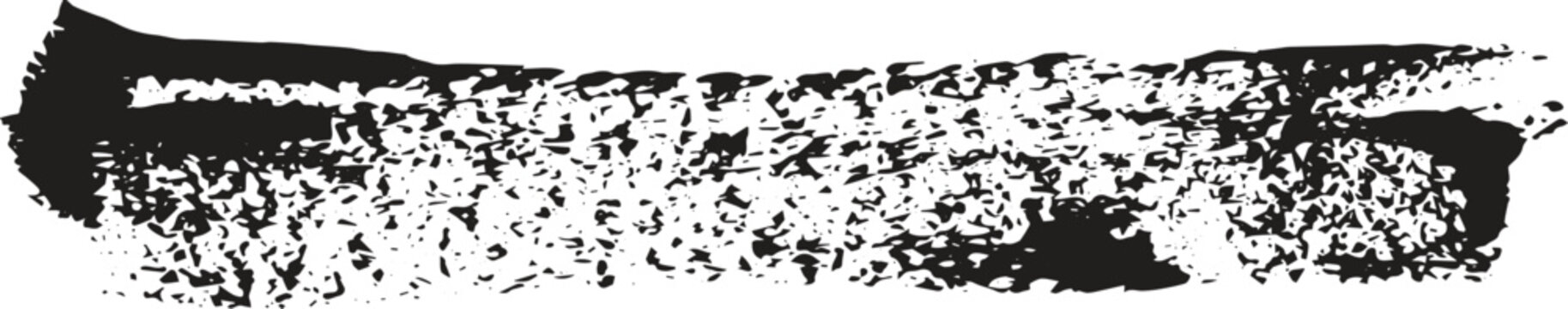Black ink brush stroke texture with rough dry paint edges