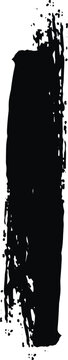 Black ink paint brush stroke vertical design element