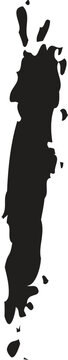 Black ink splash shape isolated on a white background
