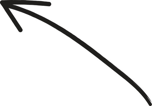Hand drawn black curved arrow pointing to the upper left corner