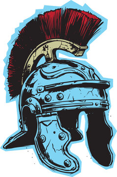 Vintage roman centurion helmet clipart illustration with centurion military gladiator illustration historical headgear classical protection textured isolated strength heritage