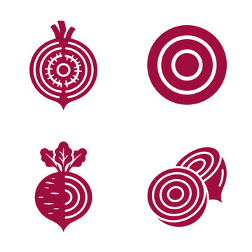 Beetroot Vegetable Icon Set Illustration.