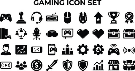 Gaming and esports icon collection for video game interface design © Monochrome studio