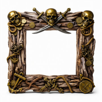 marco, piratas, calavera, espadas, muerte, altamar, barco, foto, antig&uuml;edad, imagen, dorada, antique, viejo, decoraciones, arte, arcen, descargar, foto, madera, barroco, designio, en blanco, retro, me
