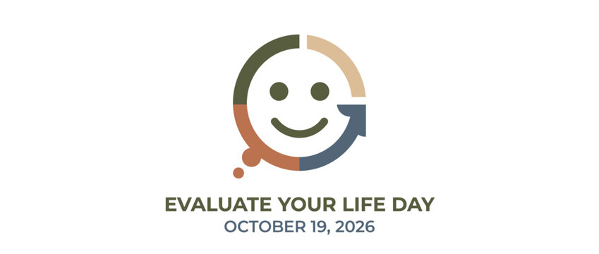 Minimalist conceptual illustration for personal evaluation and life awareness
