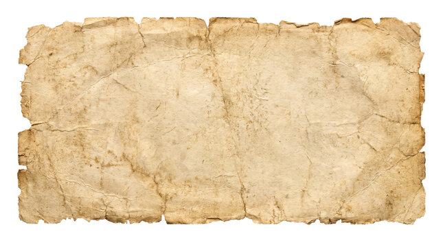 Aged parchment paper with rough edges and textured surface.