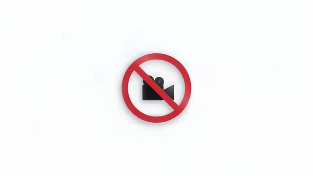 No video recording symbol graphic on white background