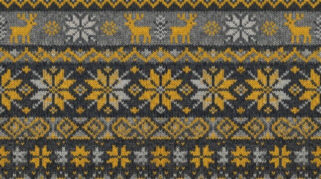 Sweden patterns nordic folk style festive knitted texture seamless background with scandinavian folklore botanical
