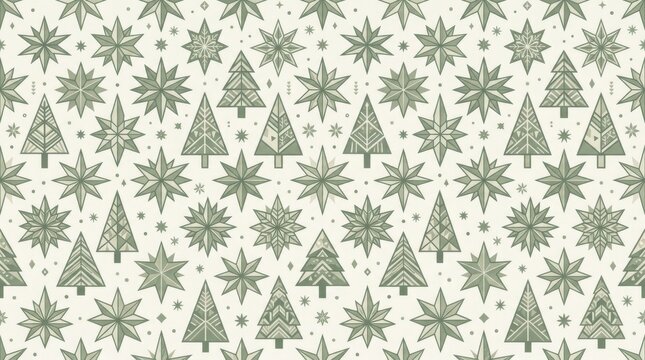 Sweden patterns festive christmas tree and snowflake design with scandinavian christmas snowflake background wallpaper