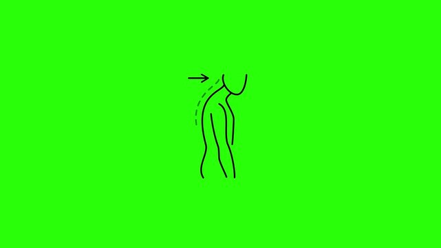  Poor posture and tech neck animation: spinal alignment and ergonomic health concept spine ergonomics.