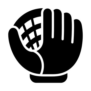 baseball glove glyph icon