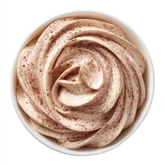 Fototapeta premium Alpine mountain chestnut mousse dessert isolated on a white background