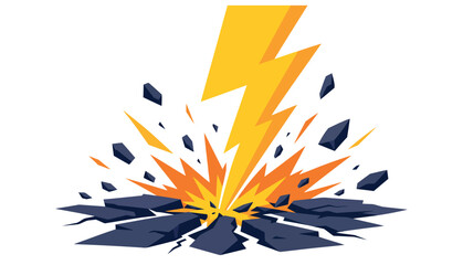 Bright Explosion With Sharp Shards And Lightning Effect. © Kai_
