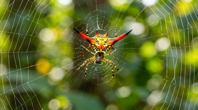 micrathena spider on its web