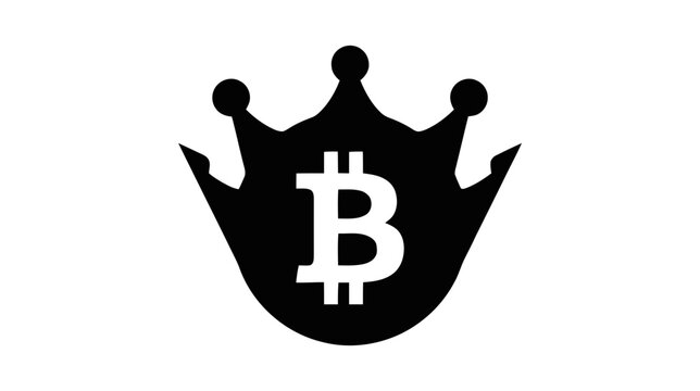 Vector illustration of bitcoin crown symbol on a transparent background