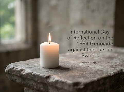 A single lit candle for the international day of reflection on the 1994 genocide in rwanda