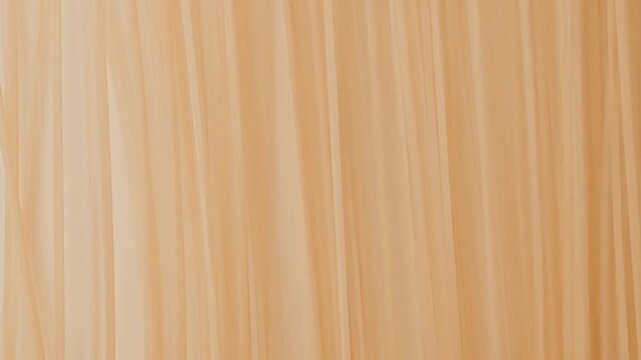 Abstract motion of flowing light orange streaks across a neutral background
