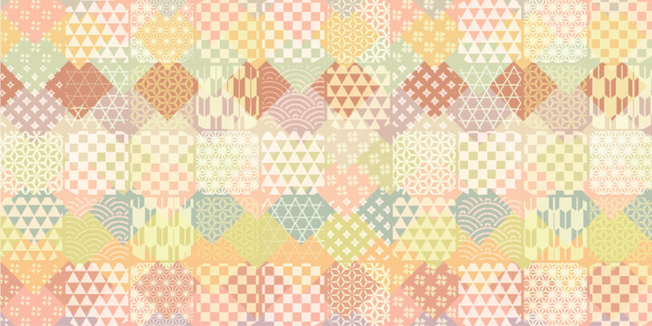 Traditional Japanese Pattern Seamless Mosaic Background