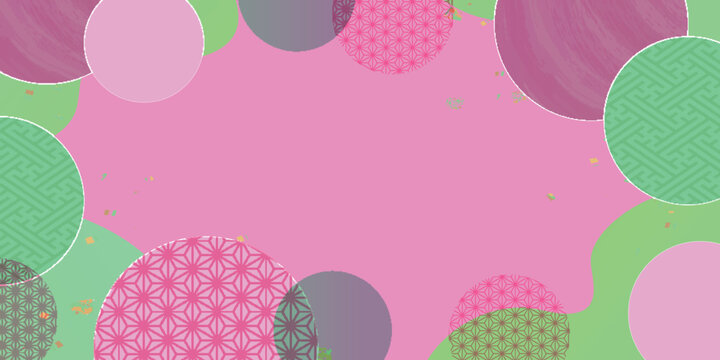 Pink Aesthetic Background Featuring Traditional Japanese Patterned Circles