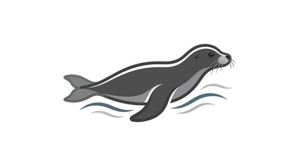 Seal swimming in the water. © Ike
