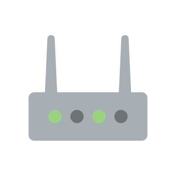 Wireless router icon for internet connection and networking technology