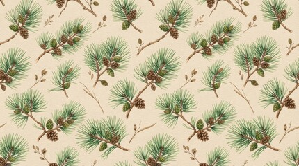 Obraz premium Greece patterns of pine tree branches with cones on rustic vintage background hellenic mediterranean evergreen botanical