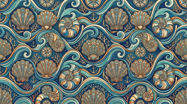 Greece patterns intricate blue and gold wave motif with ornamental mediterranean hellenic geometric heritage cultural