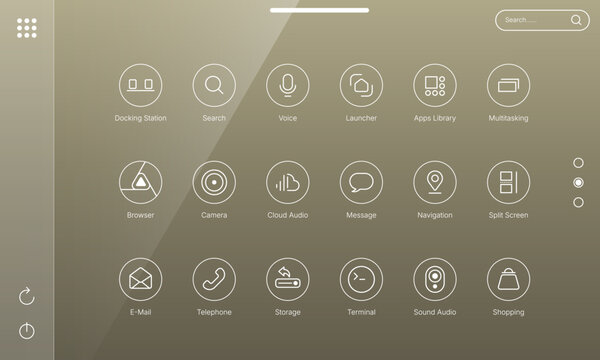 Desktop OS launcher user interface design template