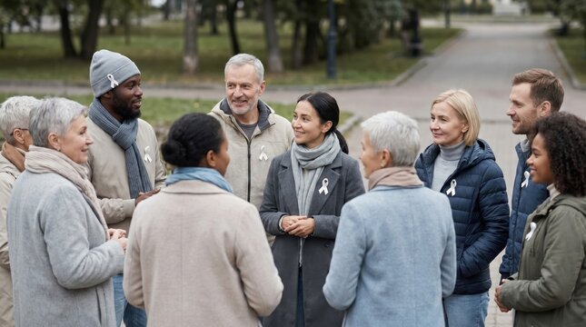 Diverse Group Observes World Lungs Day in Outdoor Gathering