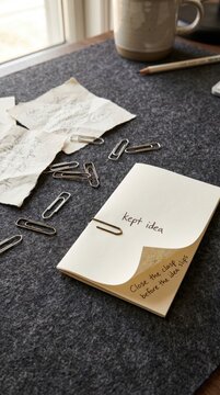 Paper Clips Holding Notes on a Notebook, Ideal for Low Attention Span Organization