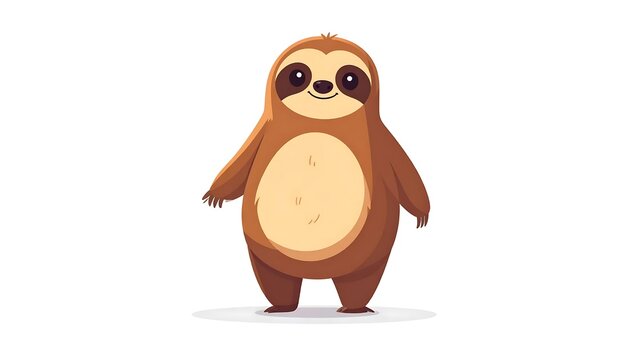 Cute orange cartoon squirrel character standing.