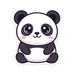 Fototapeta premium cute panda cartoon sticker design for kids and children