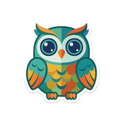Fototapeta premium colorful owl illustration vector design for kids and education