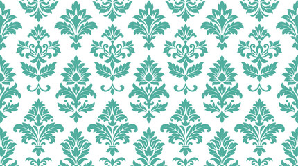 Fototapeta premium Floral Damask Seamless Pattern Vector Decorative Surface Pattern