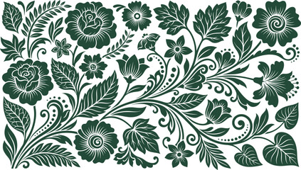 Fototapeta premium Floral Botanical Seamless Pattern Decorative Vector Background