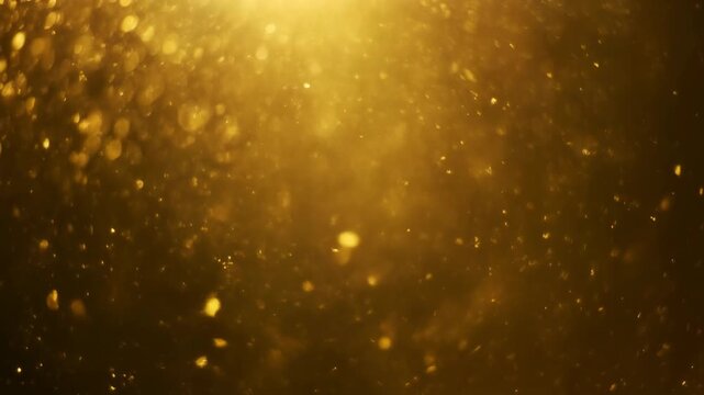 Golden Sparkling Bokeh Particles 4K Generative AI
