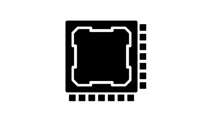 Central processing unit chip icon digital technology graphic