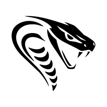 A bold black cobra head logo 