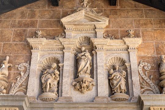 Detail of the facade of the cathedral of Granada 