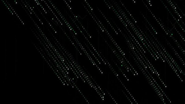 Abstract pattern of diagonal light streaks on black background